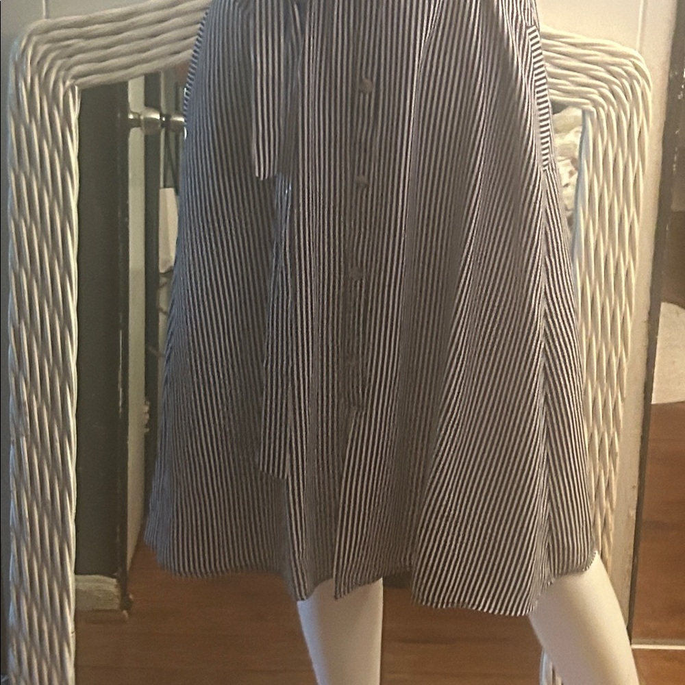 Striped Black and White Sleeveless Dress